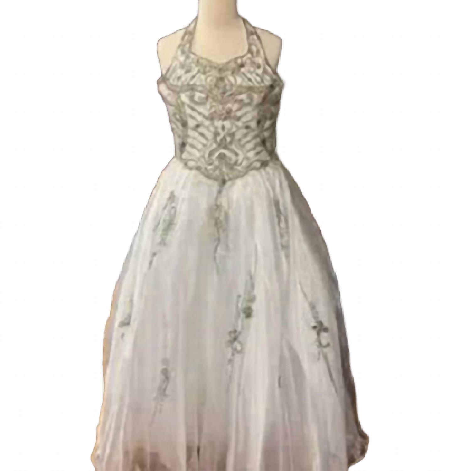 New Little Rosie Girl's Long National Pageant Dress In White